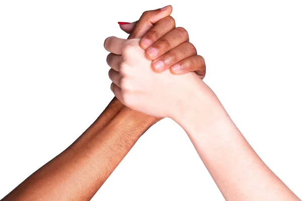 Multiethnic Hands Shaking Making Gestures Isolated — Stock Photo, Image