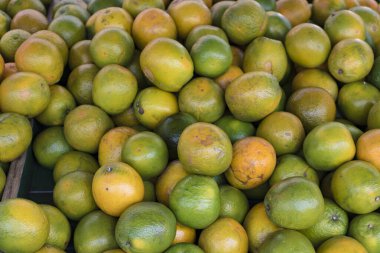 Free Fair Street Market Stall With Orange. Traditional Brazilian Free Fair.