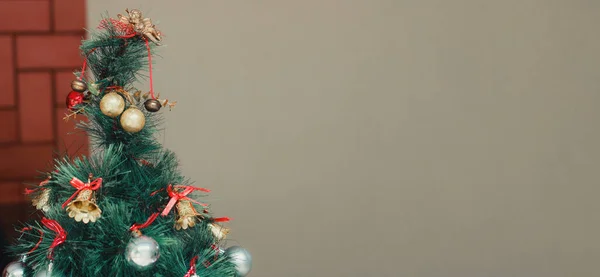 Christmas Banner at Summer, Christmas tree with Space for Text