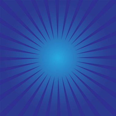Mavi güneş patlaması arka plan tasarımı. Vektör illüstrasyonu