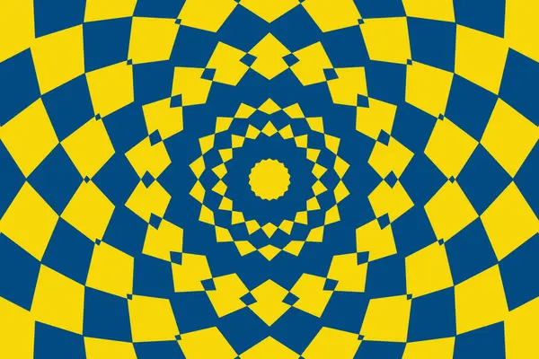 Dağılmış yüzey. Satranç arka planında bozulma. Optik illüzyon pankartı. Op sanat arkaplanı. Vektör çizimi. Damalı eğri desen.