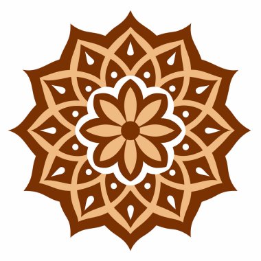 Mandala Wood Carving Art Vector Editable Illustration Image Design clipart