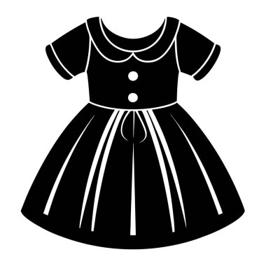 Cute Baby Girl Dress Illustration Adorable Cartoon Fashion Design clipart