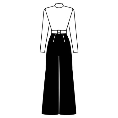 Uzun Elbiseli Kadın Moda Vektörü Modern Tasarım Çizimi