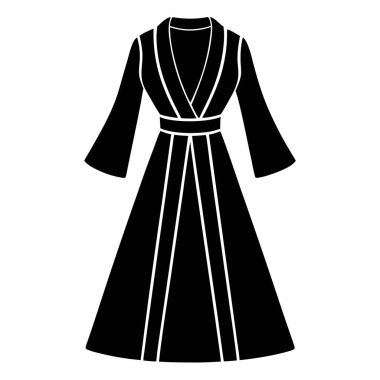 Luxe Comfort Robe Dress Women Fashion Vector Art Illustration Modern Design clipart