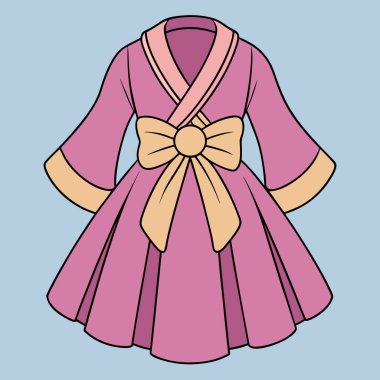 Luxe Comfort Robe Dress Women Fashion Vector Art Illustration Modern Design clipart