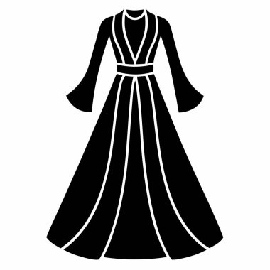 Luxe Comfort Robe Dress Women Fashion Vector Art Illustration Modern Design clipart