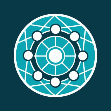 Teknoloji Sembolü Dijital Pazarlama Logosu Simgesi Vektör Sanat İllüstrasyonu