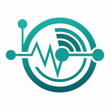 Teknoloji Sembolü Dijital Pazarlama Logosu Simgesi Vektör Sanat İllüstrasyonu