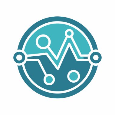 Teknoloji Sembolü Dijital Pazarlama Logosu Simgesi Vektör Sanat İllüstrasyonu