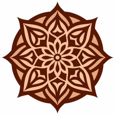 Mandala Wood Carving Art Vector Editable Illustration Image Design clipart