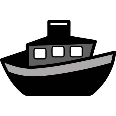 Minimalist boat on waves silhouette vector artwork, perfect for nautical-themed decor. Ideal for creating stylish, modern, and artistic designs with a simple yet elegant touch. clipart