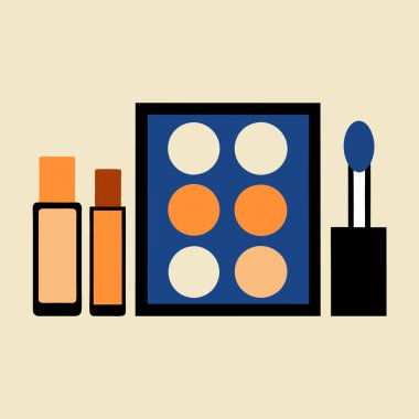 Glamorous Makeup Essentials Icon Vector Artwork Illustration Design clipart