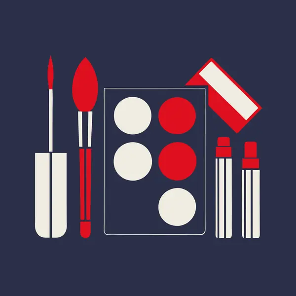 stock vector Glamorous Makeup Essentials Icon Vector Artwork Illustration Design