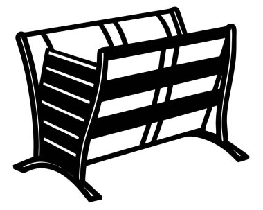 Rattan Magazine Rack Vector Art Hobbyist Furniture Illustration Design clipart