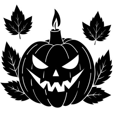 Carved pumpkin Halloween vector art illustration design, perfect for festive and spooky decorations. Ideal for digital Halloween projects, party invitations, and seasonal decor. clipart