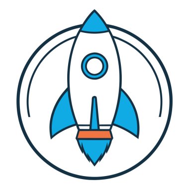 Rocket Ship Line Art Logo Icon Printable Vector Design Artwork clipart