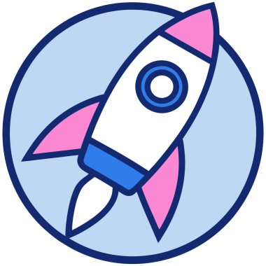 Rocket Ship Line Art Logo Icon Printable Vector Design Artwork clipart