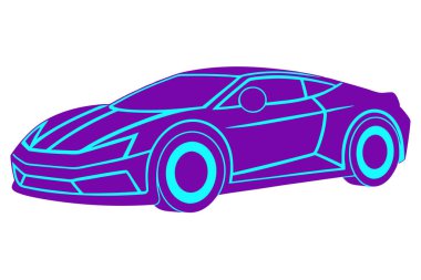 Futuristik Spor Araba Dinamik Vektör Sanat Tasarımı