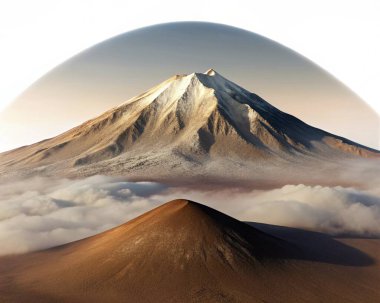 Majestic Mauna Kea Volcano Landscape Stunning Aerial View Above the Clouds clipart