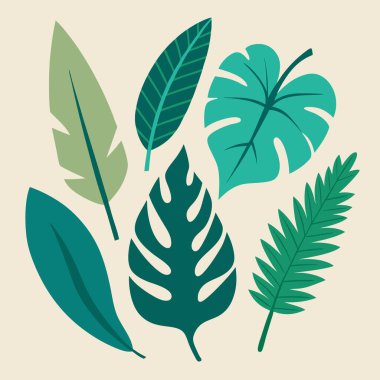 Tropical Leaves Vector Set  Exotic Botanical Illustration Design for Nature Branding and Creative Projects clipart