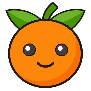 Organic Orange Fruit Vector Icon for Health and Wellness Projects clipart