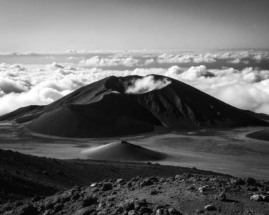 Majestic Mauna Kea Volcano Landscape Stunning Aerial View Above the Clouds clipart