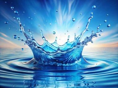 Dynamic Water Splash in Motion for Advertisements, Website Backgrounds, and Product Marketing Design clipart