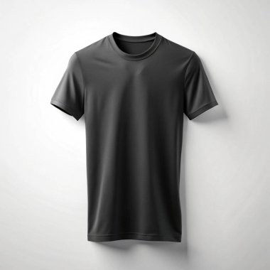 Black T-Shirt Mockup on White Background for Apparel Design Presentation Ideal for Branding & Logo Showcase clipart