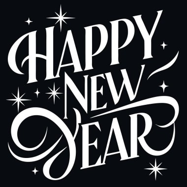 Style Festive Typography Design for T-Shirt Print 'te Mutlu Yıllar 2025' i kutlayın