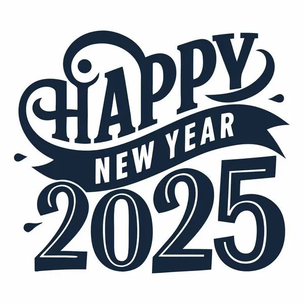 Style Festive Typography Design for T-Shirt Print 'te Mutlu Yıllar 2025' i kutlayın