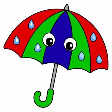 Colorful Cartoon Umbrella with Eyes  Fun and Playful Vector Illustration For Kids clipart