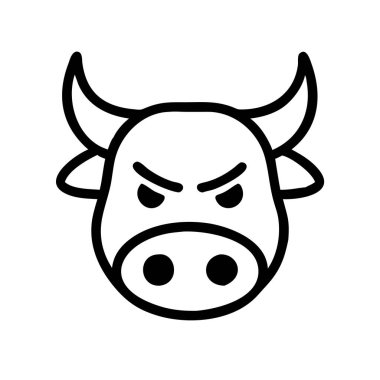 Bold and aggressive angry bull mascot silhouette icon, perfect for sports team logos, branding, merchandise, and promotional materials on microstock sites. clipart