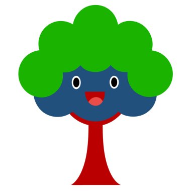 This cute tree character is ideal for children's books, eco-friendly branding, comics, and nature-themed illustrations, adding charm to any kids' media or eco-focused project. clipart