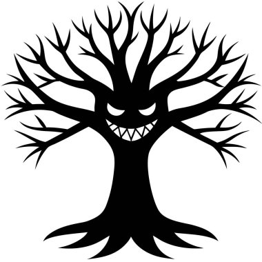 Angry Tree Character Cartoon Illustration Expressive Nature Icon for Campaigns, Branding and T shirt design clipart