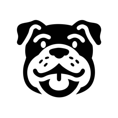 Dynamic bulldog mascot vector icon in silhouette, perfect for bold logo designs, t-shirt graphics, and branding for sports teams. Strong, stylish, and ideal for fierce identities. clipart