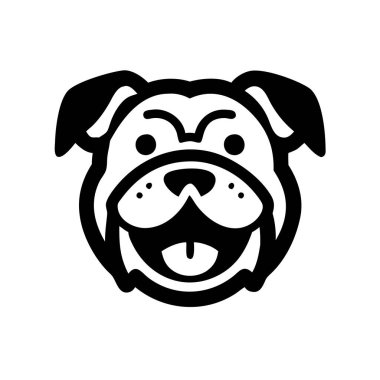 Dynamic bulldog mascot vector icon in silhouette, perfect for bold logo designs, t-shirt graphics, and branding for sports teams. Strong, stylish, and ideal for fierce identities. clipart