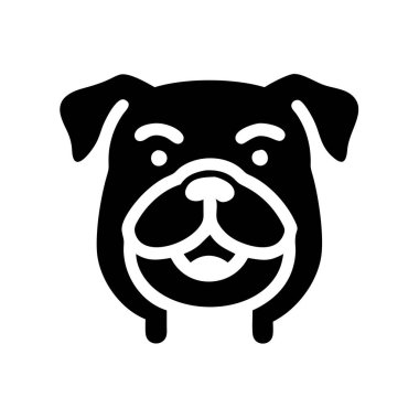 Dynamic bulldog mascot vector icon in silhouette, perfect for bold logo designs, t-shirt graphics, and branding for sports teams. Strong, stylish, and ideal for fierce identities. clipart