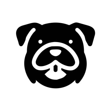 Dynamic bulldog mascot vector icon in silhouette, perfect for bold logo designs, t-shirt graphics, and branding for sports teams. Strong, stylish, and ideal for fierce identities. clipart