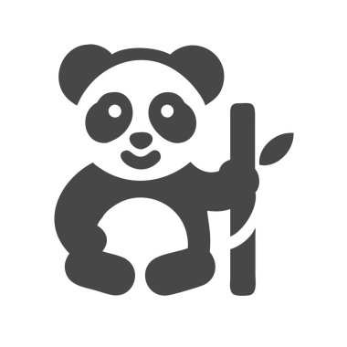 Cute Panda with Sugarcane Icon Perfect Wildlife Symbol for T Shirts, Kids Products, and Eco Friendly Branding clipart