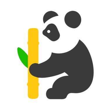 Cute Panda with Sugarcane Icon Perfect Wildlife Symbol for T Shirts, Kids Products, and Eco Friendly Branding clipart