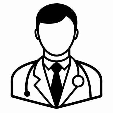 Stetoskop ile Gülen Doktor Sağlık Tasarımları için Profesyonel Profesyonel Clipart