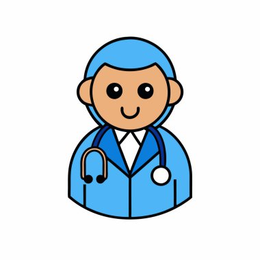 Stetoskop ile Gülen Doktor Sağlık Tasarımları için Profesyonel Profesyonel Clipart