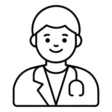 Stetoskop ile Gülen Doktor Sağlık Tasarımları için Profesyonel Profesyonel Clipart