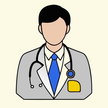 Stetoskop ile Gülen Doktor Sağlık Tasarımları için Profesyonel Profesyonel Clipart