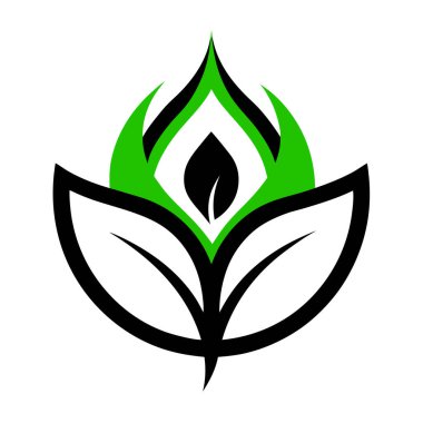 Eco Flame Harmony Logo Sustainable & Nature-Inspired Design for Green Businesses clipart