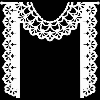 Elegant Lace Collar Design Vector Art Illustration for Fashion and Textile clipart