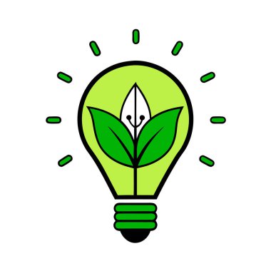 Green Innovation Idea Logo Vector Design for Eco Friendly and Sustainable Solutions clipart