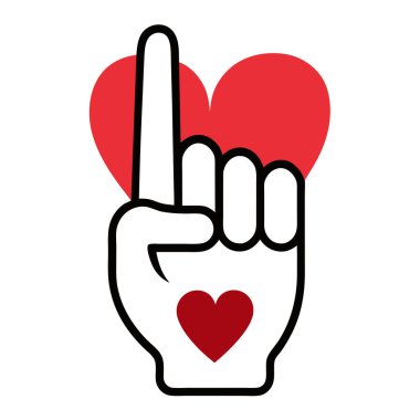 Hand with Heart Gesture Vector Illustration for Love and Peace clipart