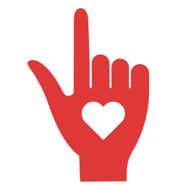 Hand with Heart Gesture Vector Illustration for Love and Peace clipart